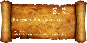 Bergman Konstantin névjegykártya